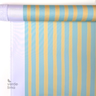 Nylon Impermeável - Riscas menta e amarelo