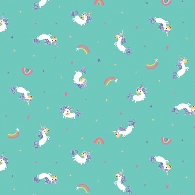 Retalho 40x110cm - Unicorn Kingdom - Toss Teal