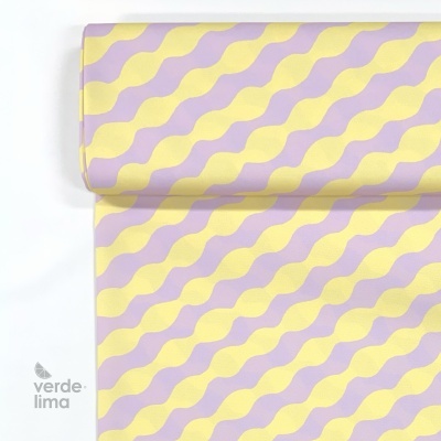 Minimate Impermeável - Ondas lilás e amarelo