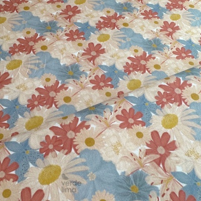 Tecido de Algodão - Liberdade - Flores grandes