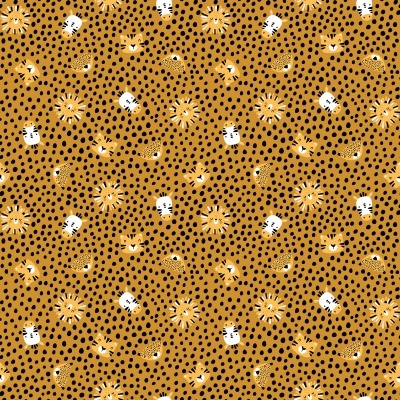 Tecido de Algodão - Welcome to the Jungle - Heads toss in orange