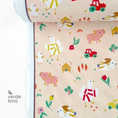 Tecido raincoat - Animais da quinta