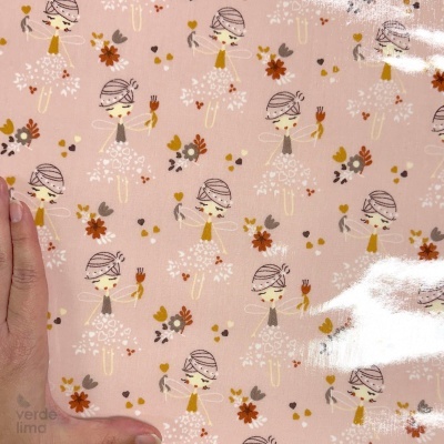 Tecido Plastificado - Cute fairy and flowers - Main