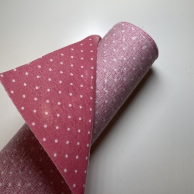 Retalho 24x140cm - Tecido Plastificado - Pintas Rosa Médio