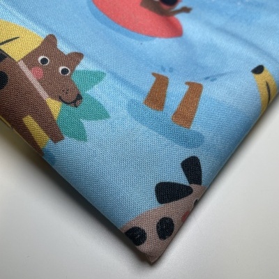 Retalho 40x110cm - Tecido de Algodão - Puppy pool party - Puppies at the pool