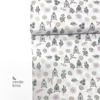 Tecido de Algodão - Gaiolas