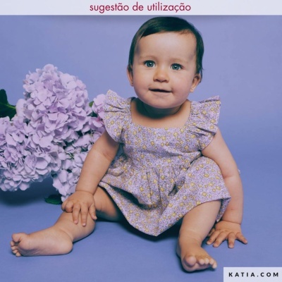 Tecido de algodão leve - Sun&Lilac Flowers