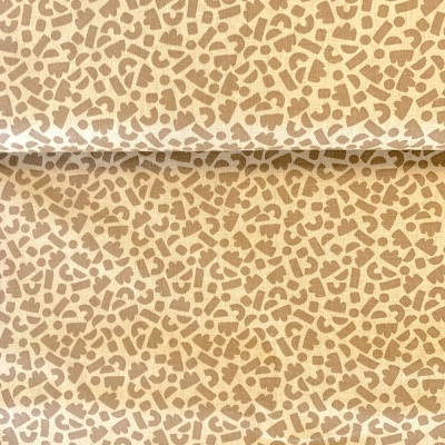 Tecido de Algodão - Mini Geométrico Bege e Castanho