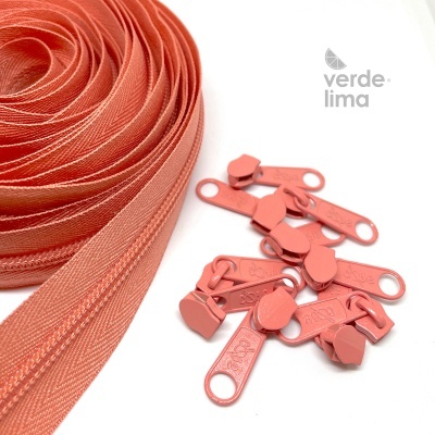Fecho zipper malha 5 - Pack de 5 metros com 10 cursores