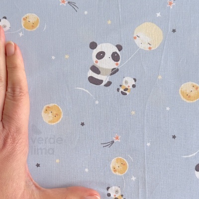 Tecido de algodão - Space animals - Fundo azul