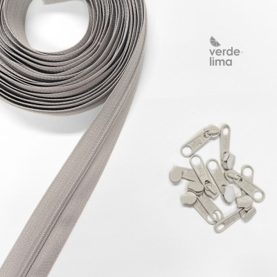Fecho zipper malha 3 - Pack de 5 metros com 10 cursores