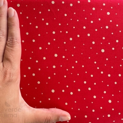 Tecido de Algodão - Glitter Gold Dots