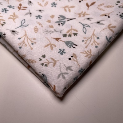 Retalho 30x150cm - Tecido de algodão - Jardim encantado - Flores azul