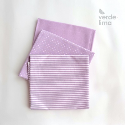 Pack de retalhos - Básicos de algodão - Lilás