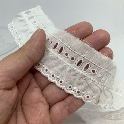 Bordado Inglês com passa-fita 40mm