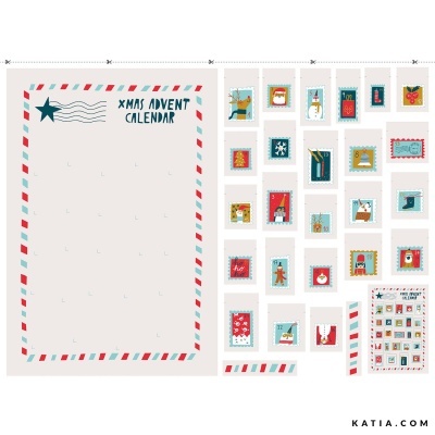 Painel - Xmas Stamps Calendar - Calendário do Advento