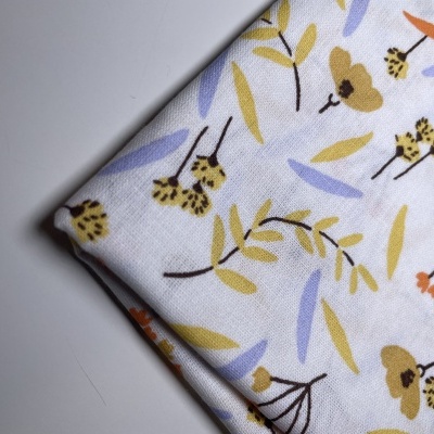 Retalho 43x150cm - Tecido de algodão - Bunny Princess Flowers White