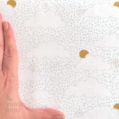 Tecido de algodão - Spring Dove - Clouds mint