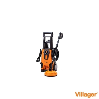 Máquina de limpeza de alta pressão laranja e preto Villager com acessório redondo