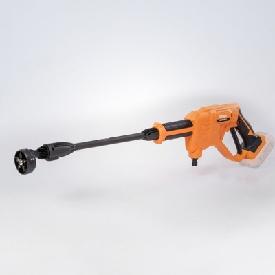 Pulverizador elétrico laranja e preto Villager PowerBrush.