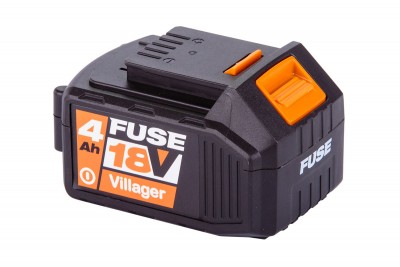 Bateria recarregável Villager FUSE 18V 4Ah preta com detalhes laranja