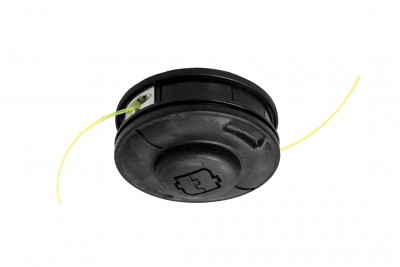 Cabeça de cortador de relva em plástico preto com fio amarelo