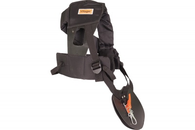 Arnês de suporte para ferramentas preto com etiqueta Villager e gancho metálico