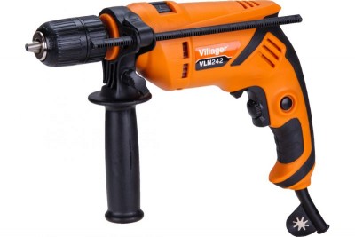 Broca elétrica laranja e preta com alça lateral