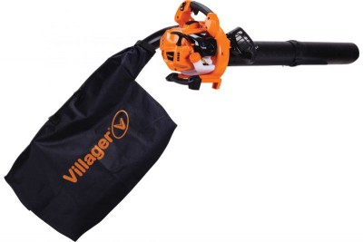 Soprador recolhedor de folhas laranja e preto com saco de recolha Villager