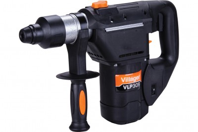 Martelo perfurador elétrico preto, cinza e laranja Village VLP309
