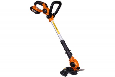 Desbastador eléctrico preto e laranja com alça ajustável