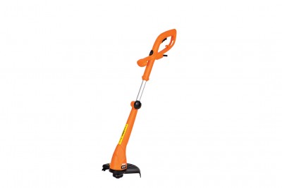 Trimmer de relva elétrico laranja com cabo metálico