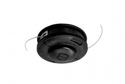 Cabeça de aparador de relva preta com linha de nylon branca