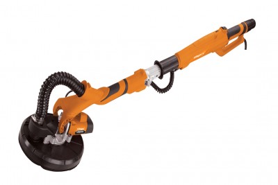 Lixadora elétrica de parede laranja e preta com cabo telescópico