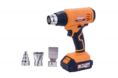 Soprador térmico Villager FUSE 20 V com três bocais metálicos