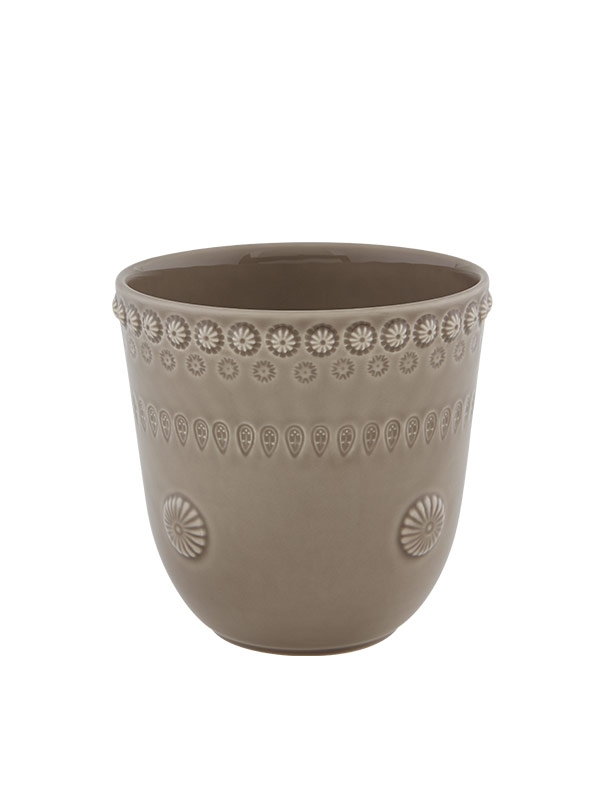 Bordallo Pinheiro Fantasia - Vaso Decoração Vaso de cerâmica cinza com padrão decorativo em relevo
