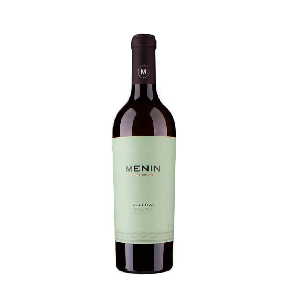 Menin Reserva Branco 2022 Vinho Branco Douro DOC Garrafa de vinho tinto MENIN RESERVA DOC DOURO com rótulo claro