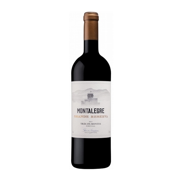 Mont´Alegre Grande Reserva 2015 Vinho Tinto Trás-os-Montes DOC Garrafa de vinho tinto Monallegre Grand Reserva com rótulo branco e tampa bronze