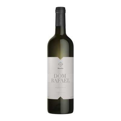 Garrafa de vinho verde Dom Rafael com rótulo branco e tampa preta