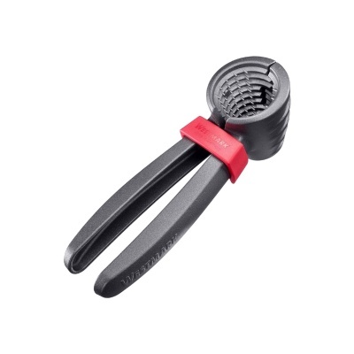 Chave inglesa preta com anel vermelho e cabeça circular dentada