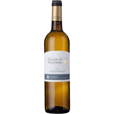 Garrafa de vinho branco Quinta do Valdoeiro 2019 com rótulo branco