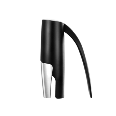 Saca-rolhas preto e prateado com alavanca longa