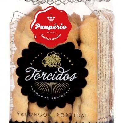 Embalagem de biscoitos torcidos paupério de Valongo, Portugal