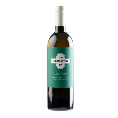 Garrafa de vinho branco MARITÁVORA Nº 5 com rótulo verde