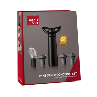 Conjunto para conservação de vinho VACU VIN Wine Saver Concerto Set com bomba de vácuo e acessórios