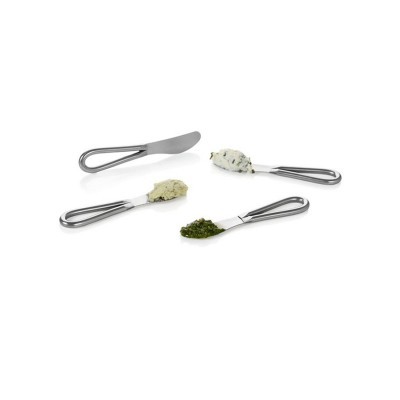 Conjunto de quatro espátulas de inox com pasta colorida