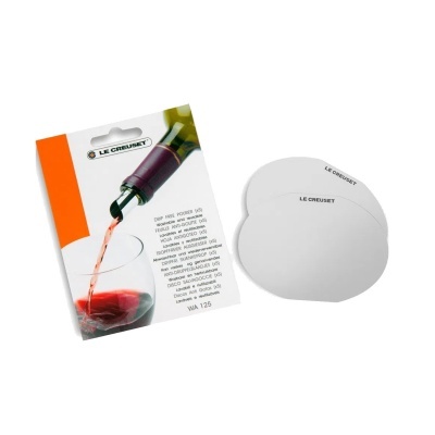 Tampa de vinil branca para garrafa de vinho Le Creuset com embalagem ilustrada