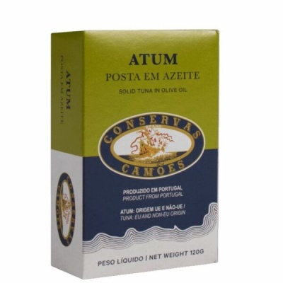 Embalagem de atum sólido em azeite Conservas Camões 120g