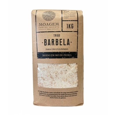 Pacote de trigo Barbela de 1 kg em embalagem castanha com janela transparente