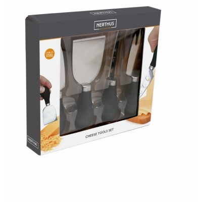Conjunto de ferramentas para queijo NERTHUS em caixa com janela transparente